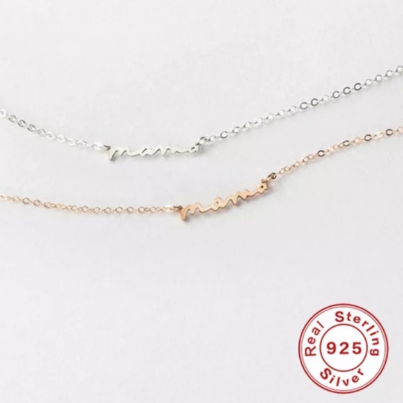 LAST ONE Dainty 925 Sterling Silver Mama Necklace - Picture 3 of 5
